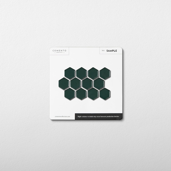 British green 1" Hexagon Matte Porcelain Mosaic Tile - (This is sample size 3x4")