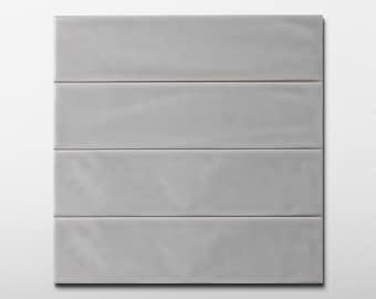 Handmade Brick 2x8 Grey Matte Undulated Subway Tile - Sample