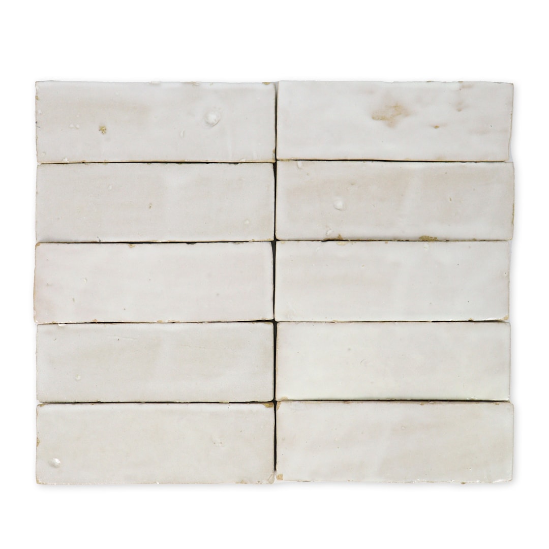 Handmade Moroccan Zellige 2x6 off White Terracotta Tile Sample Etsy