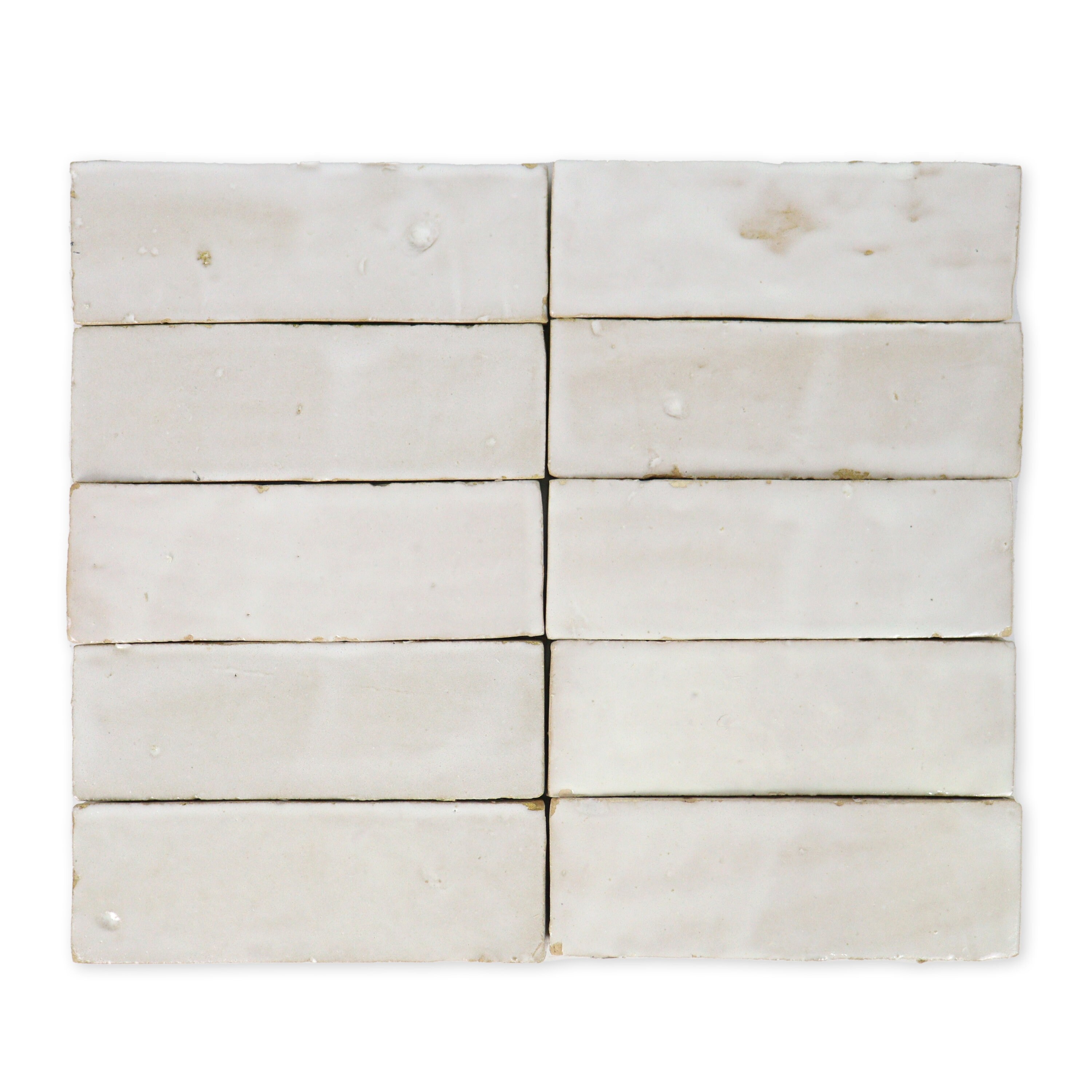 Handmade Moroccan Zellige 2x6 off White Terracotta Tile - Sample