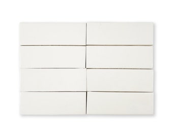 Extruded Handmade 2x6 Off White Glossy Subway Tile - Sample