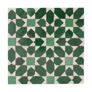 Moroccan Zellige Garden Green Mosaic - 4x4 Sample