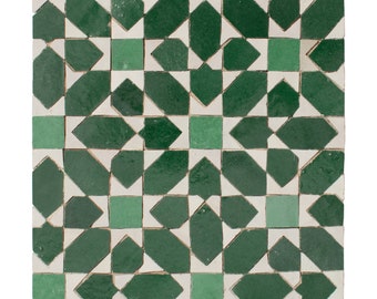 Moroccan Zellige Garden Green Mosaic - 4x4 Sample