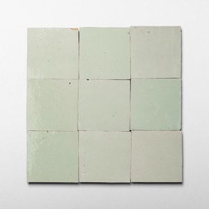 Handmade Moroccan Zellige 4x4 Fern Green Terracotta Tile - Sample