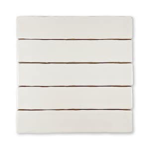 Handmade Brick 2x10 Snow White Matte Subway Tile