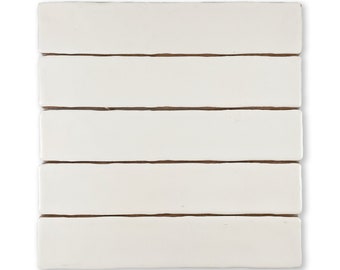 Handmade Brick 2x10 Snow White Matte Subway Tile