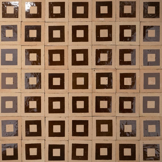 Chiseled 4x4 Square Chocolate Brown Zellige Tile - Sample - Etsy