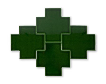 Puzzle Plus 6x6 Emerald Green Subway Tile - Sample