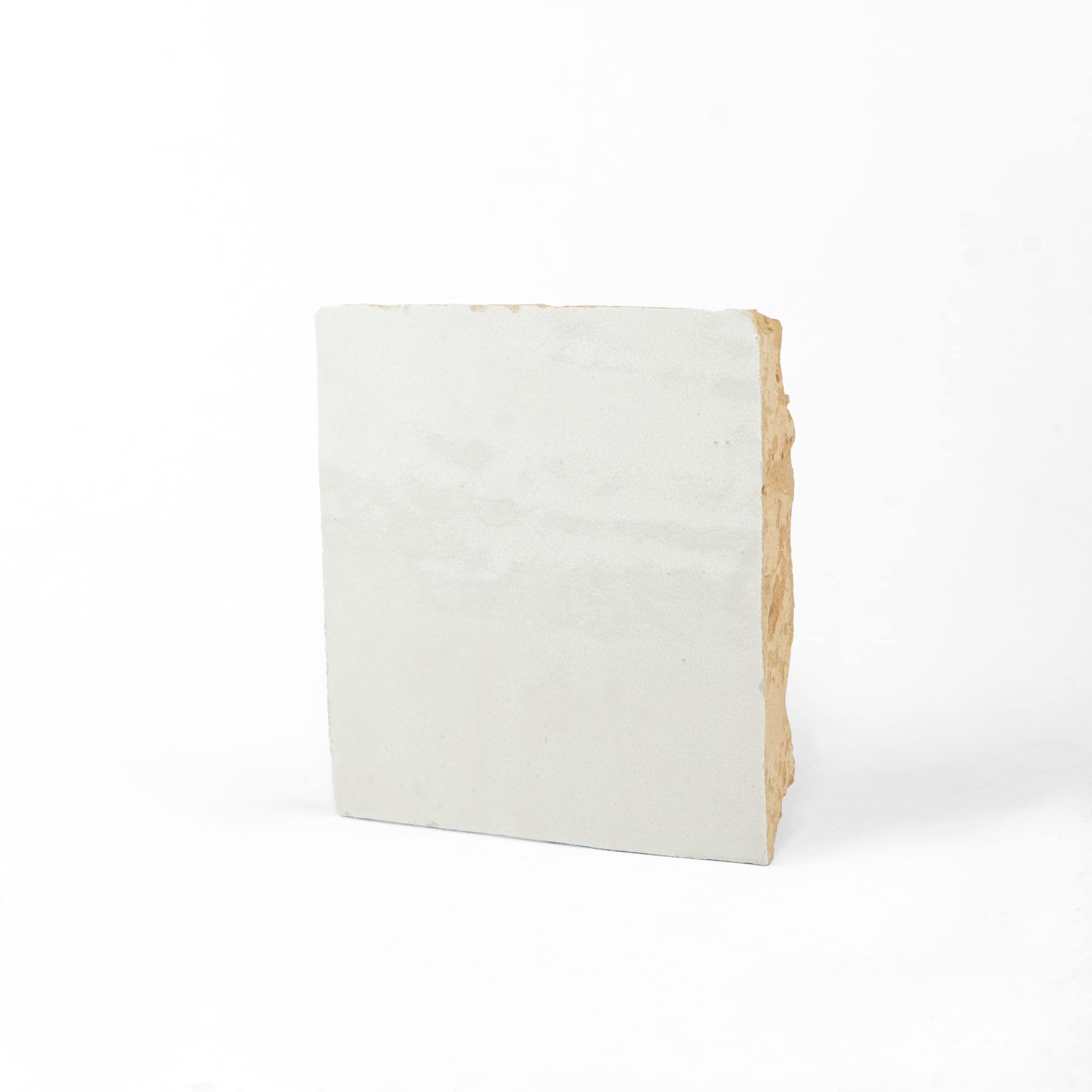 Handmade Moroccan Zellige 4x4 off White Terracotta Tile - Sample
