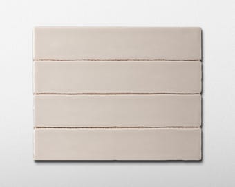 Handmade 2x10 Sand Matte Undulated Subway Tile - Sample