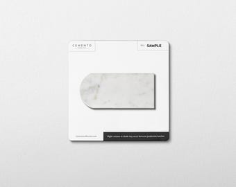 Pill Shape Bianco Carrara Marble Honed Mosaic Tile - Sample