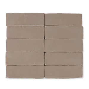 Moroccan Zellige 2x6 Latte Terracotta Tile - Sample