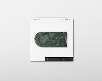 Pill Shape Verde Alpi Marble Honed Mosaic Tile - Sample