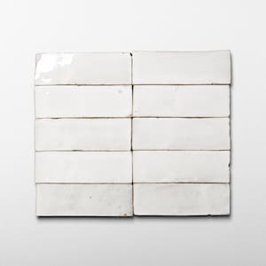Handmade Moroccan Zellige 2x6 off White Terracotta Tile - Sample