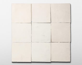 Handmade Moroccan Zellige 4x4 Ivory Terracotta Tile - Sample