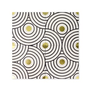 Circles Cement Tile with Brass Inlay - Sample