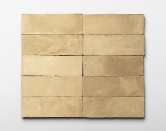 Handmade Moroccan Zellige 2x6 Unglazed Natural Terracotta Tile - Sample