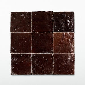 Handmade Moroccan Zellige 4x4 Chocolate Brown Terracotta Tile - Sample