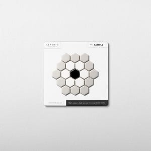 Metro Hex Matte Grey with Black Flower Porcelain Mosaic Tile - (This is sample size 4x5")