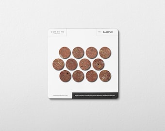 Penny Round 1" Red Travertine Honed Mosaic Tile - Sample