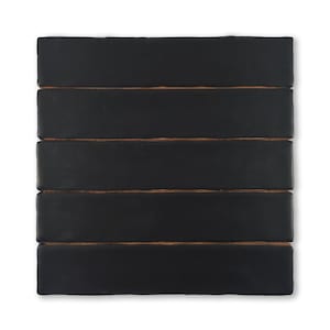May include: Five black ceramic tiles with a thin copper line running along the top edge of each tile.