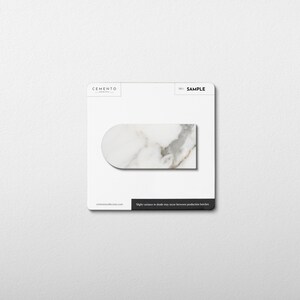 Pill Shape Calacata Gold Marble Polished Mosaic Tile - Sample