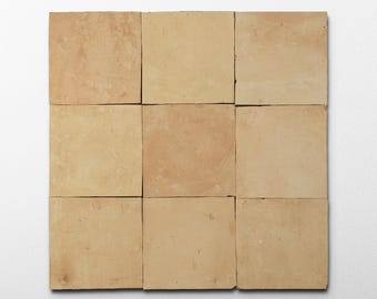 Handmade Moroccan Zellige 4x4 Unglazed Natural Terracotta Tile
