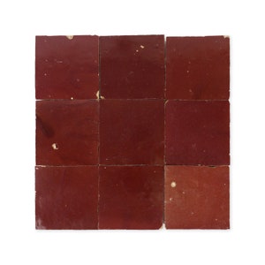 Handmade Moroccan Zellige 4x4 Cabernet Red Terracotta Tile - Sample