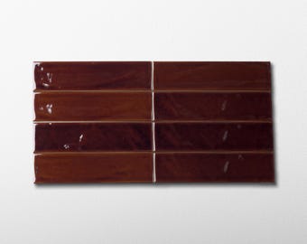 Handmade 2x8 Creme Brulee Glossy Undulated Subway Tile - Sample