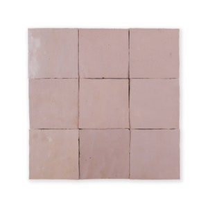 Handmade Moroccan Zellige 4x4 Powder Pink Terracotta Tile - Sample