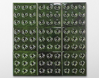 Bubble 4x4 Square Alpine Green Ceramic Tile - Sample