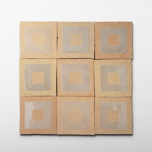 Chiseled 4x4 Square Ecru White Zellige Tile - Sample