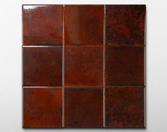 Suede 4x4 Saffron Red Ceramic Tile - Sample