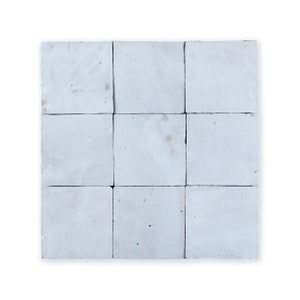 Handmade Moroccan Zellige 4x4 Pastel Blue Terracotta Tile - Sample
