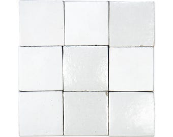 Stoneware 3.5x3.5 Chalk White Matte Tile - Sample