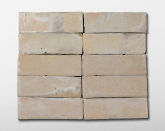 Moroccan Zellige 2x6 Tan Bejmat Terracotta Tile - Sample