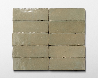 Handmade Moroccan Zellige 2x6 Earth Bejmat Terracotta Tile - Sample