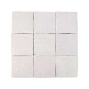 Handmade Moroccan Zellige 4x4 Off White Terracotta Tile - Sample