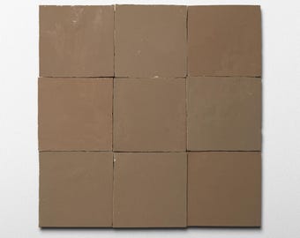 Handmade Moroccan Zellige 4x4 Latte Terracotta Tile - Sample