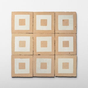 Chiseled 4x4 Square Off White Zellige Tile - Sample