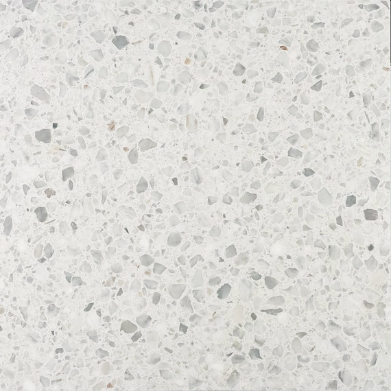 Elba Ice White 16x16 Terrazzo Tile 4x4 size sample