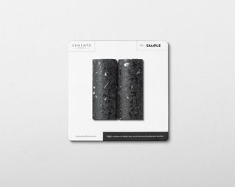 Fluted Volcano Black Terrazzo Mosaic Tile - Sample