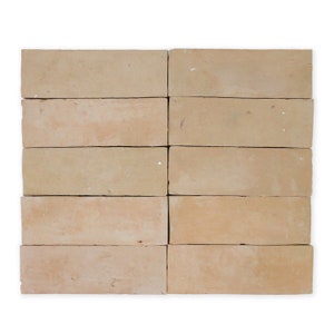Handmade Moroccan Zellige 2x6 Unglazed Natural Terracotta Tile - Sample