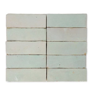 Handmade Moroccan Zellige 2x6 Fern Green Terracotta Tile - Sample