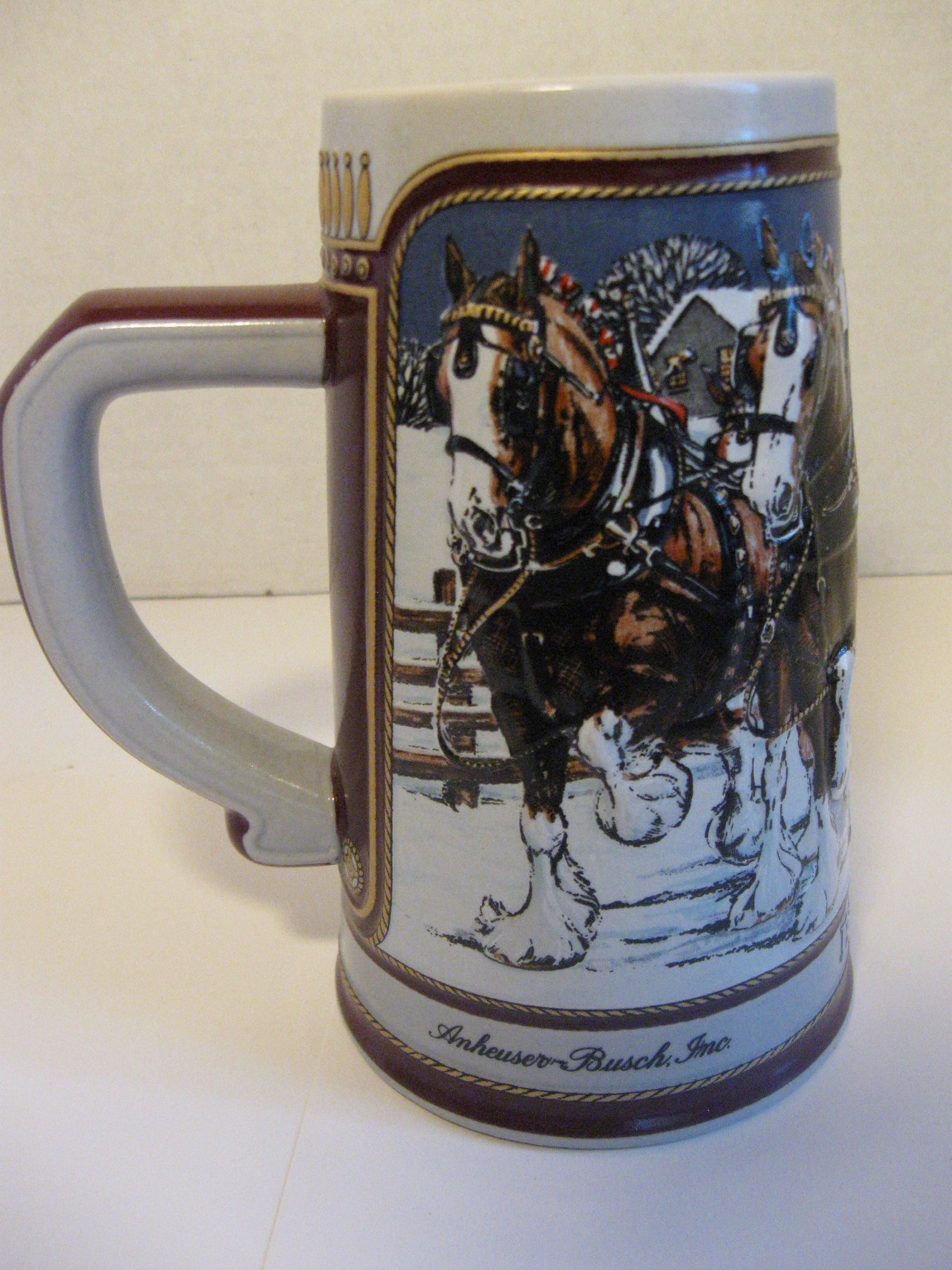 Vintage Budweiser Collectible Holiday Stein Beer Mug 1989 Etsy