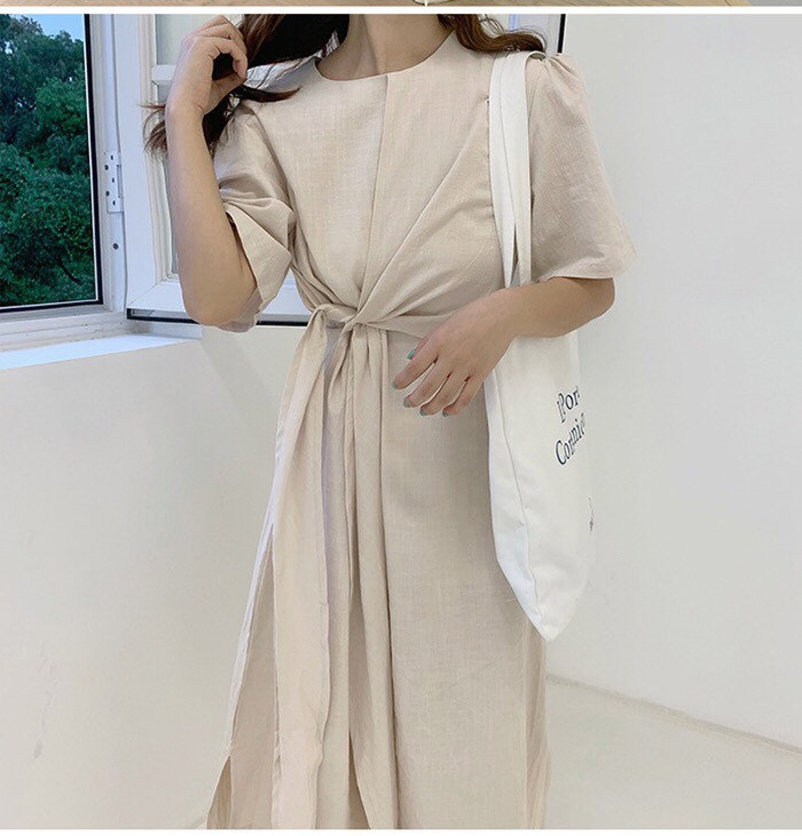 DUMA pink beige dress.Bohemian dress.Loose fit summer Etsy