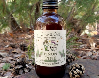 Piñon Pine Honey Elixir | Wild Harvested, Handcrafted, Raw Honey, Pine Extract, Herbal Sweetener