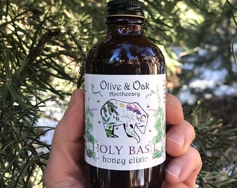 Holy Basil Honey Elixir | Organic, Handcrafted, Herbal Extract, Medicinal Sweetner