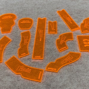 Gaslands Maneuver Templates / Laser Engraved / Multiple Colors / Friends of Gaslands Fluorescent Orange