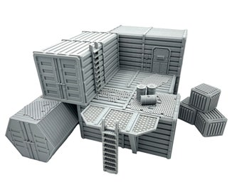 City Docks Container Stack 4 / Sacrusmundus /  40k / Legion / Shatterpoint / 3d Printed Tabletop Terrain / Licensed Printer